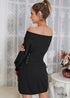 black off the shoulder short dress